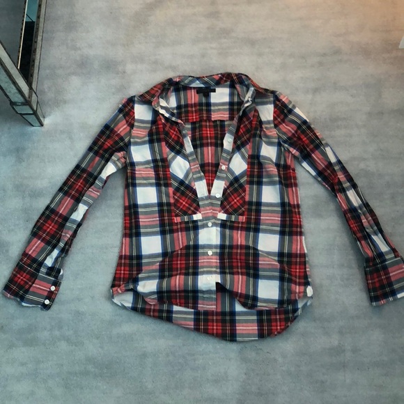 jcrew red/blue tinted flannel - Picture 1 of 4